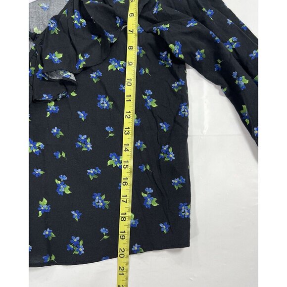 Anthropologie WeWoreWhat Women Ruffle blouse Medium Flowers V neck NWT - Picture 11 of 11
